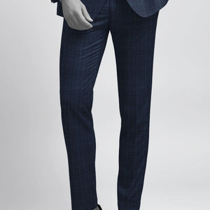 Napolean Porter Prince Of Wales Blue Wool Suit