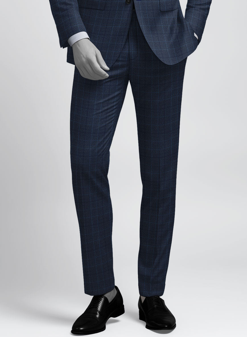 Napolean Porter Prince Of Wales Blue Wool Suit
