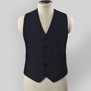 Napolean Windsor Blue Stripe Wool Waist Coat