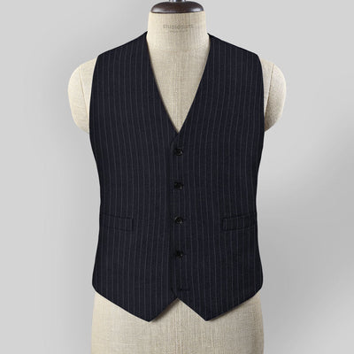 Napolean Windsor Blue Stripe Wool Waist Coat