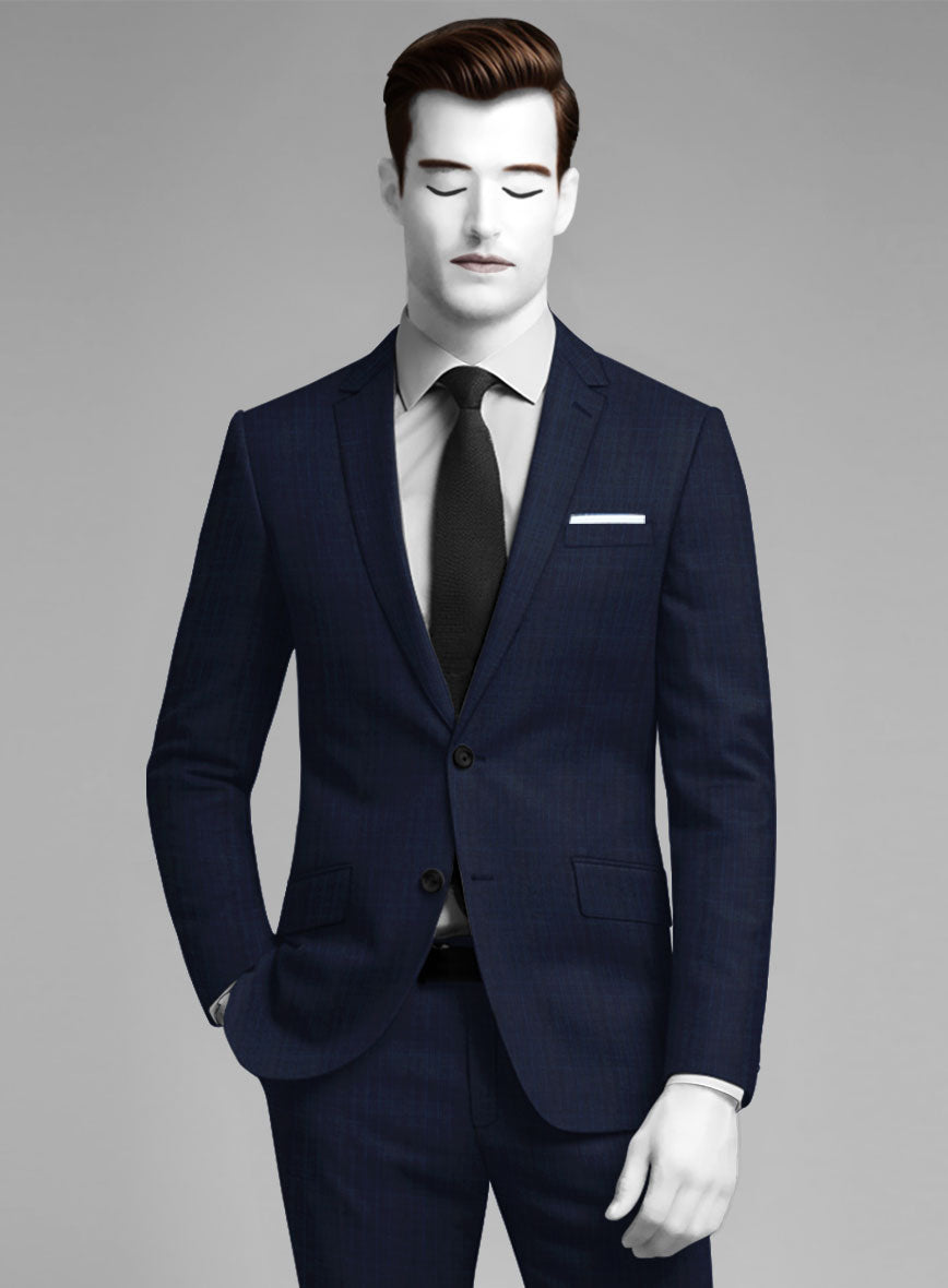 Napolean Xina Tartan Blue Wool Jacket