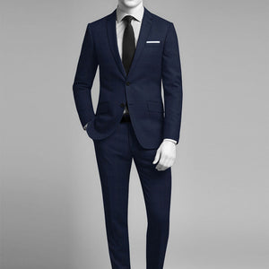 Napolean Xina Tartan Blue Wool Suit