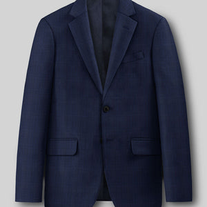 Napolean Xina Tartan Blue Wool Suit