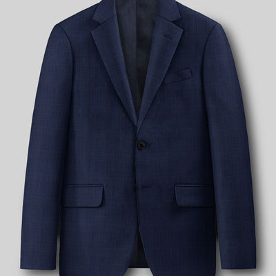 Napolean Xina Tartan Blue Wool Suit