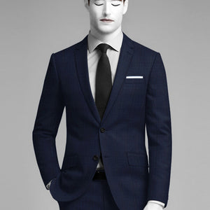 Napolean Xina Tartan Blue Wool Suit