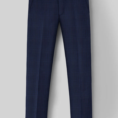 Napolean Xina Tartan Blue Wool Suit