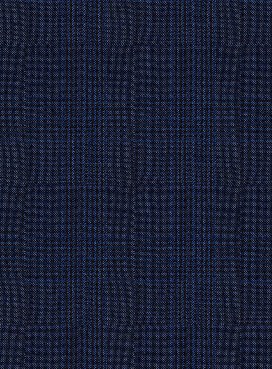 Napolean Xina Tartan Blue Wool Suit