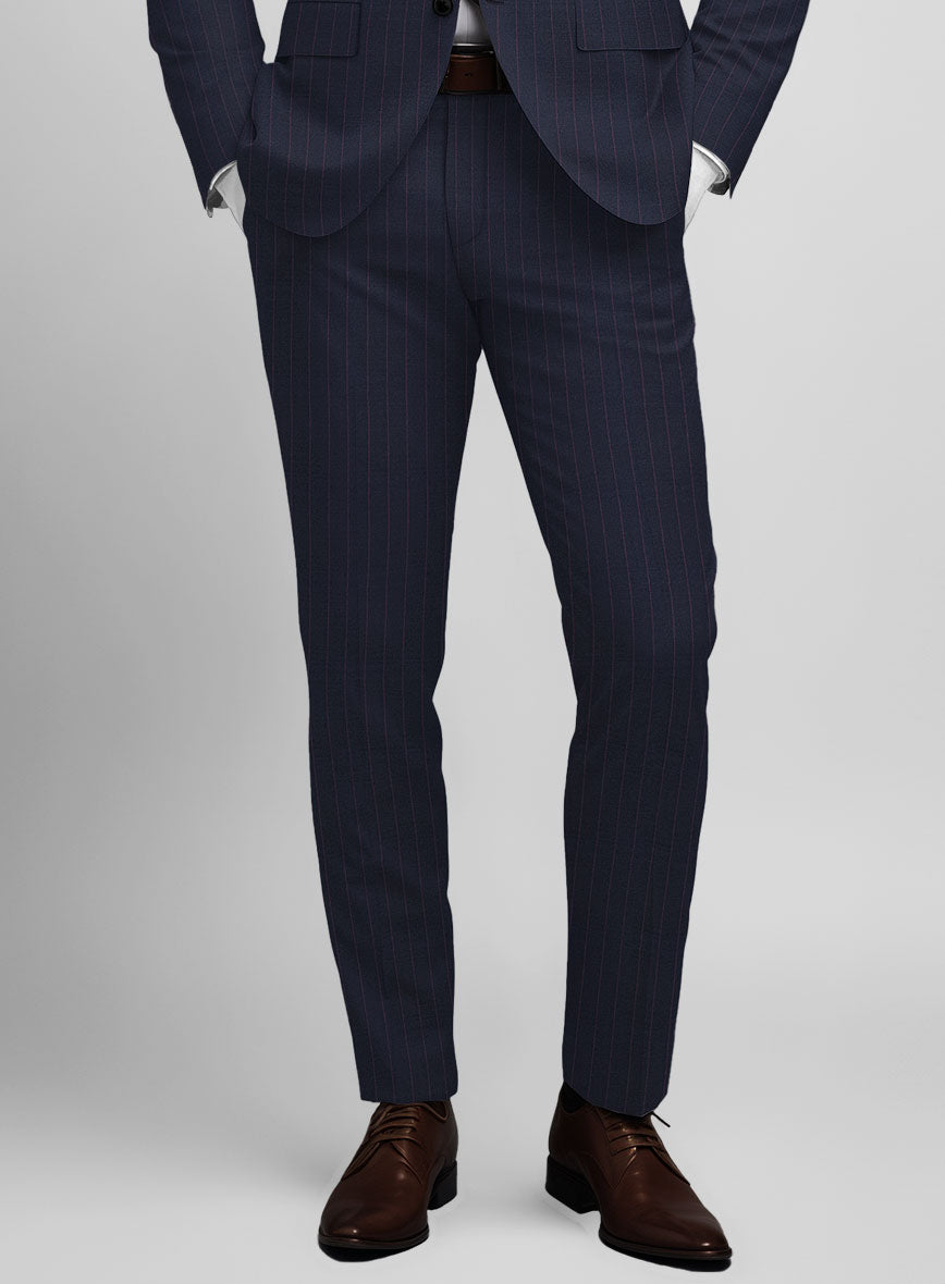 Napolean Abelino Stripe Blue Wool Pants