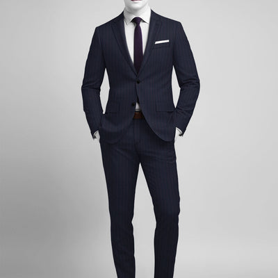 Napolean Abelino Stripe Blue Wool Suit