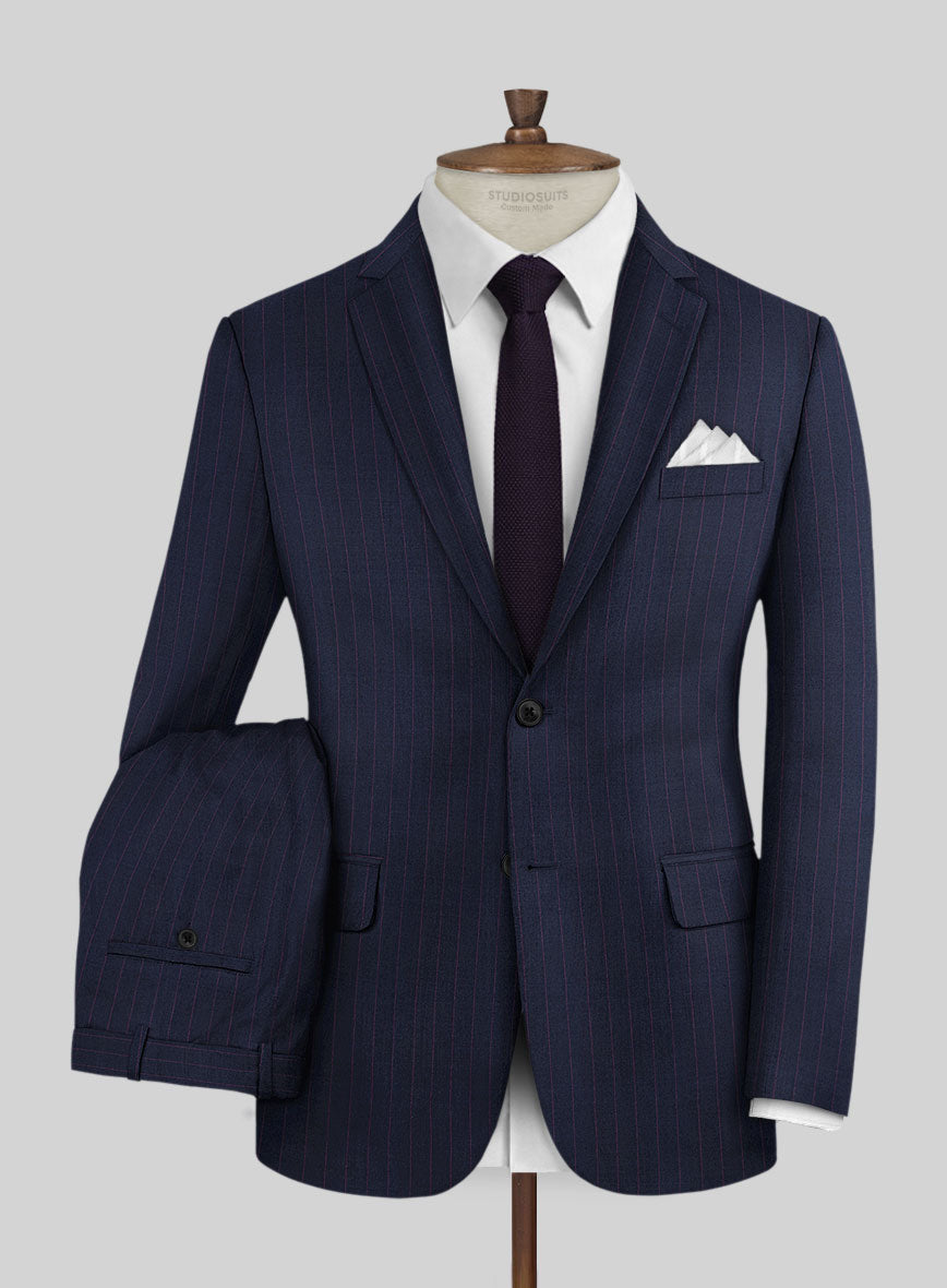 Napolean Abelino Stripe Blue Wool Suit