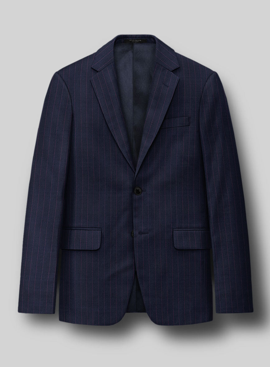 Napolean Abelino Stripe Blue Wool Suit