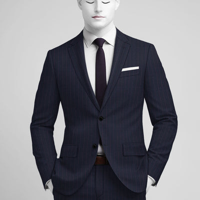 Napolean Abelino Stripe Blue Wool Suit