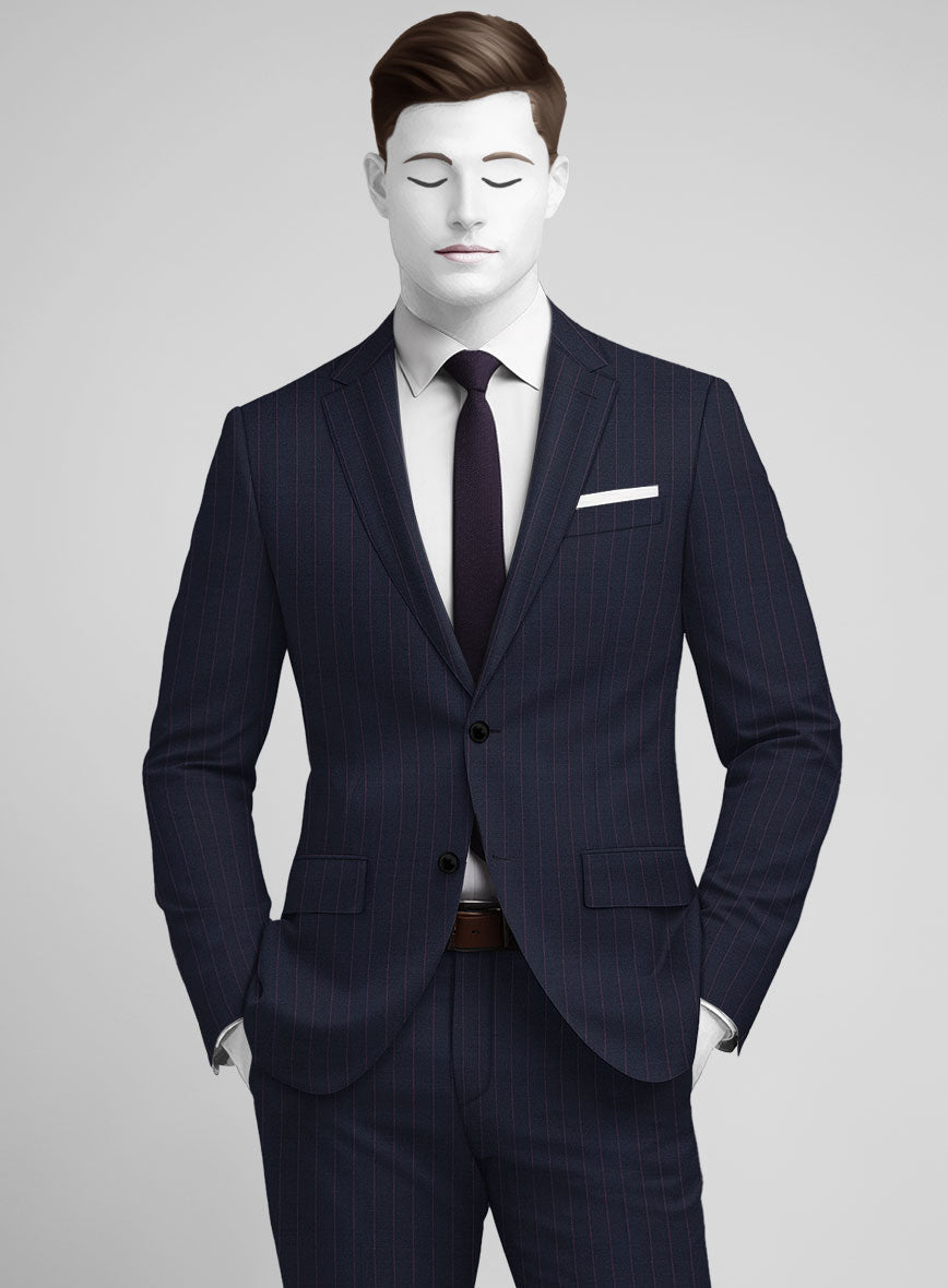 Napolean Abelino Stripe Blue Wool Suit