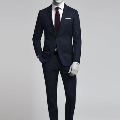 Napolean Gavino Stripe Blue Wool Suit