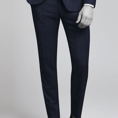 Napolean Gavino Stripe Blue Wool Suit
