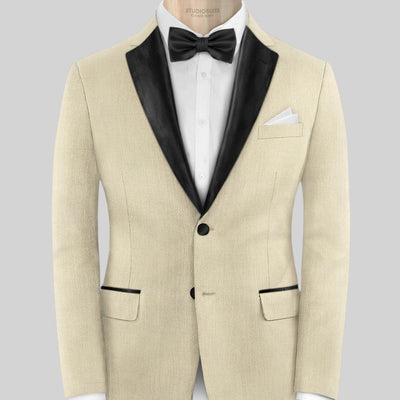 Napolean Light Beige Wool Tuxedo Jacket