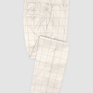 Napolean Noemi Windowpane Beige Wool Pants