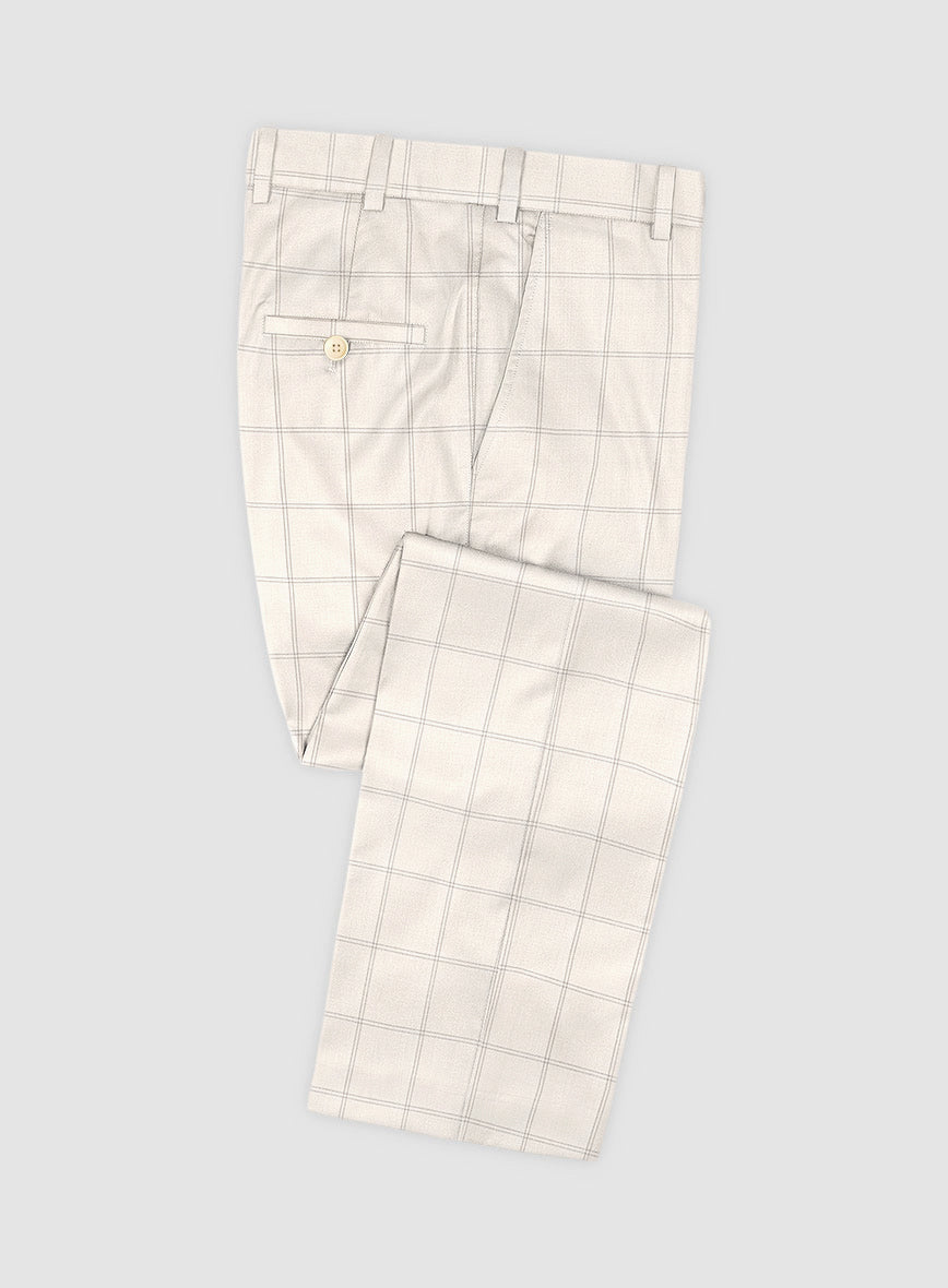 Napolean Noemi Windowpane Beige Wool Pants