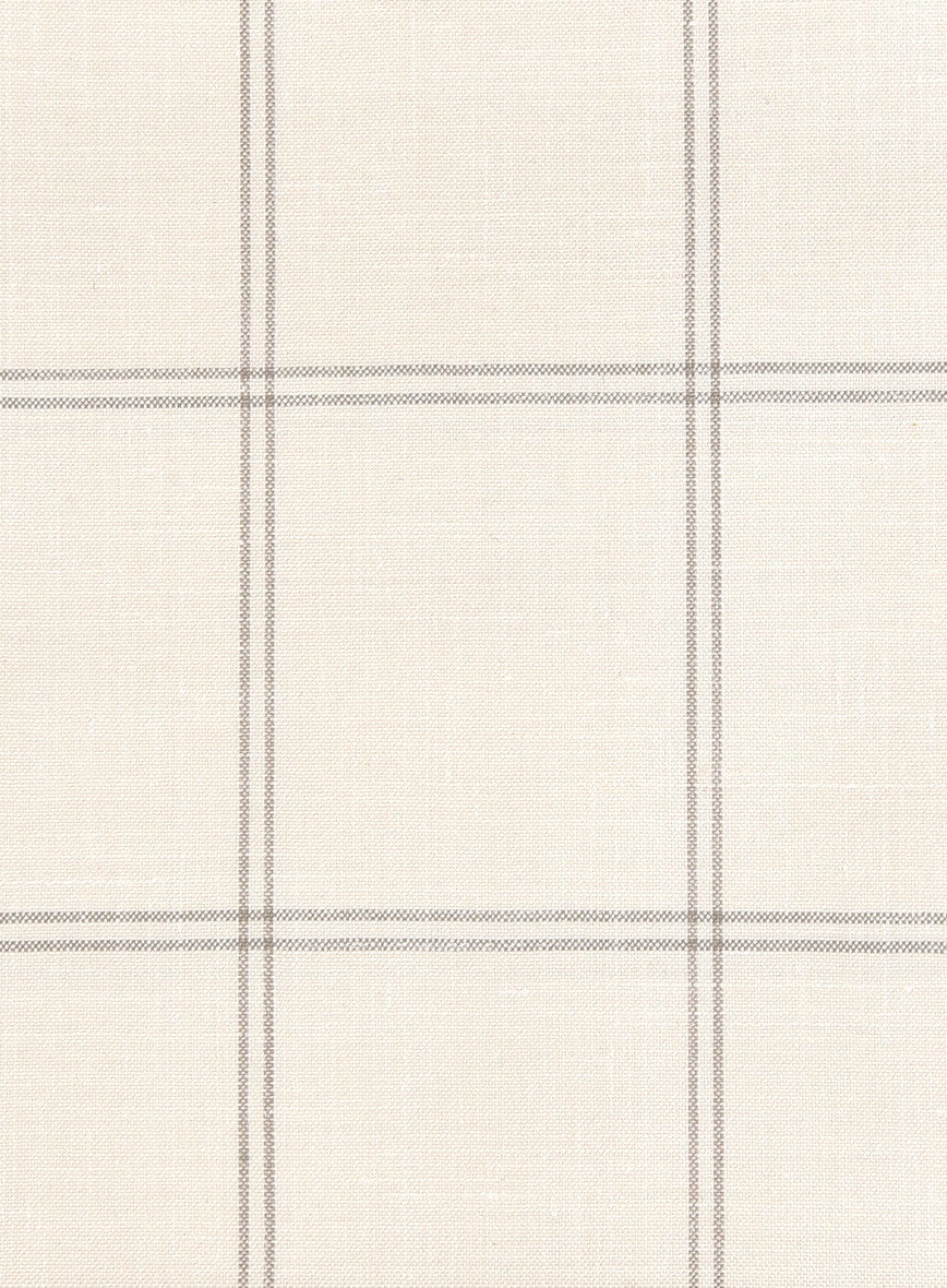 Napolean Noemi Windowpane Beige Wool Pants