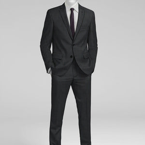 Napolean Abelino Stripe Black Wool Suit