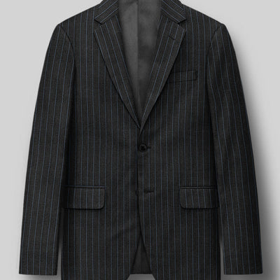 Napolean Abelino Stripe Black Wool Suit