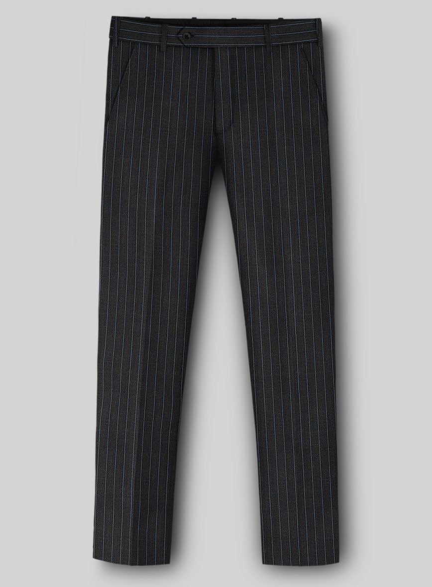 Napolean Abelino Stripe Black Wool Suit