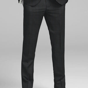 Napolean Abelino Stripe Black Wool Suit