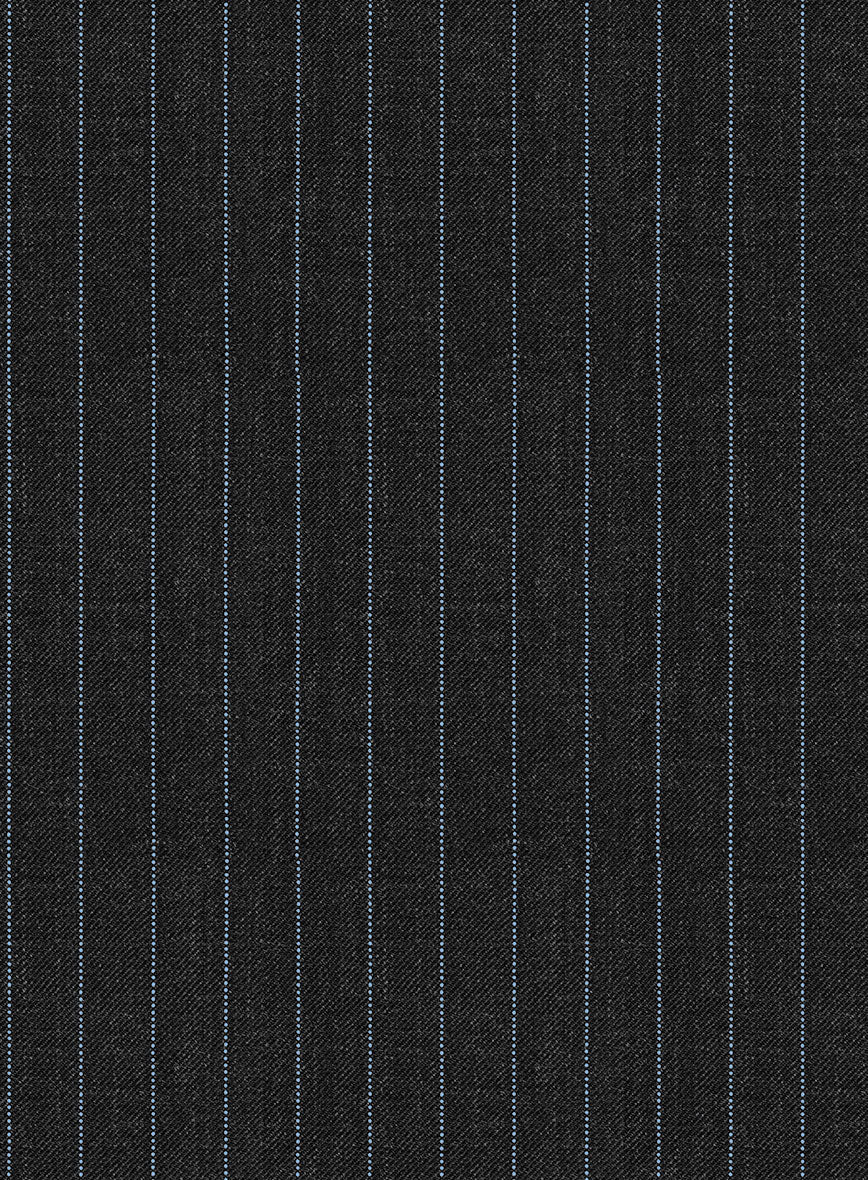 Napolean Abelino Stripe Black Wool Suit