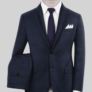 Napolean Alda Gingham Blue Wool Suit