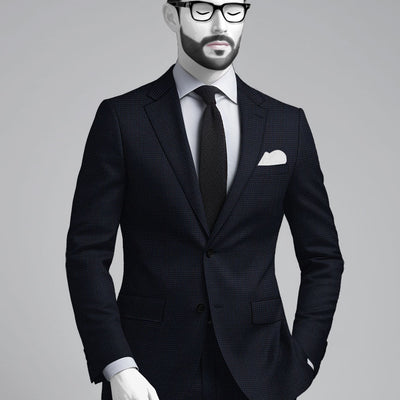 Napolean Alda Gingham Dark Blue Wool Jacket