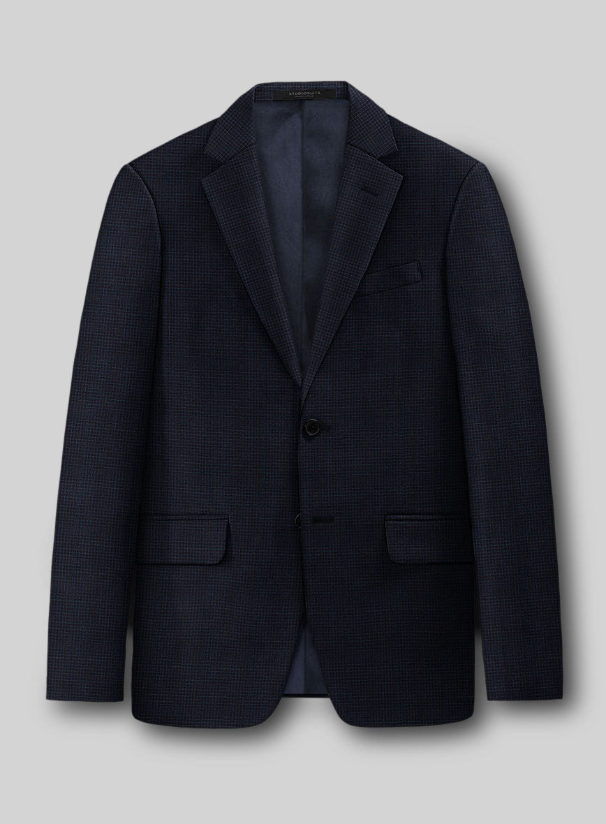 Napolean Alda Gingham Dark Blue Wool Jacket