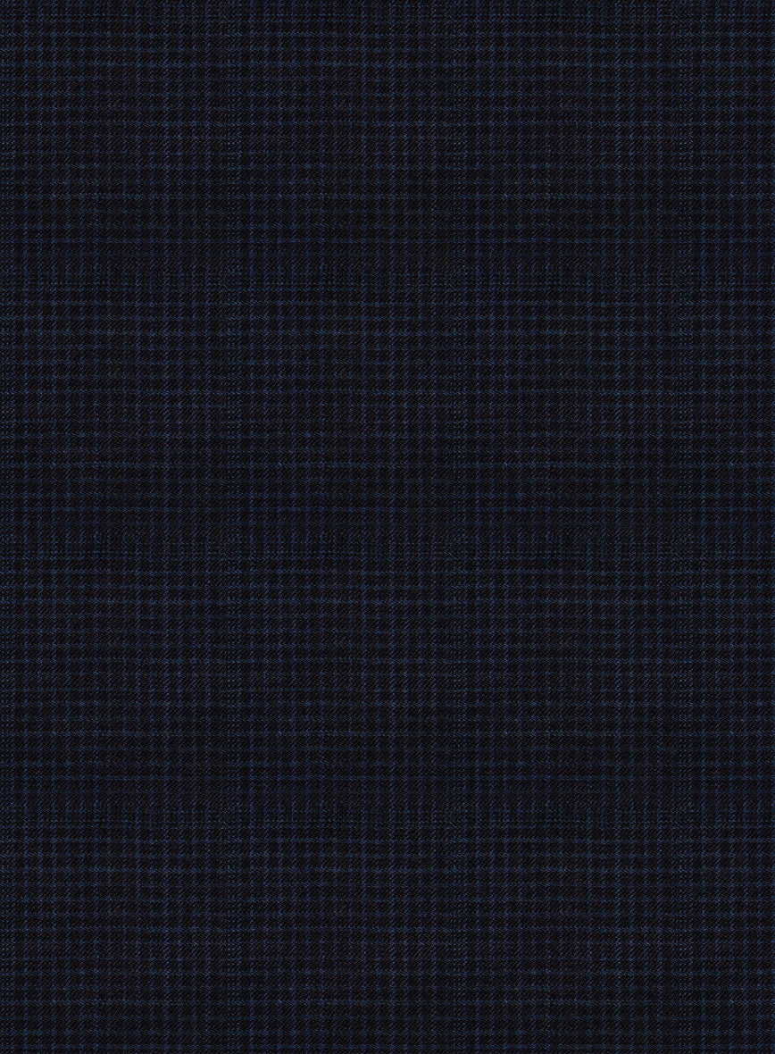 Napolean Alda Gingham Dark Blue Wool Pants