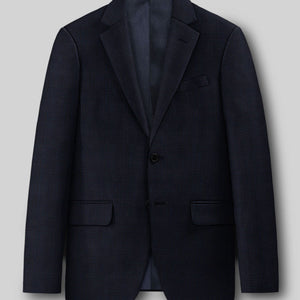 Napolean Alda Gingham Dark Blue Wool Suit