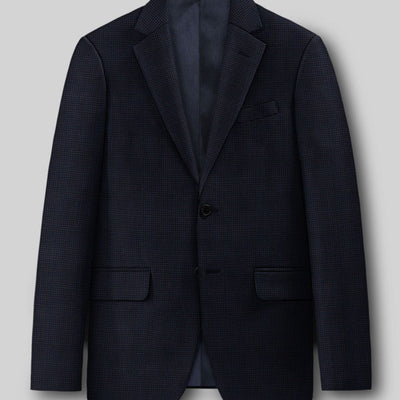 Napolean Alda Gingham Dark Blue Wool Suit