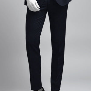 Napolean Alda Gingham Dark Blue Wool Suit