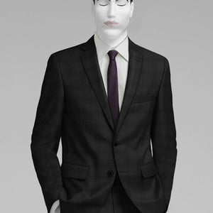 Napolean Brook Overcheck Black Wool Jacket