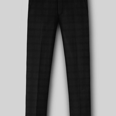 Napolean Brook Overcheck Black Wool Pants