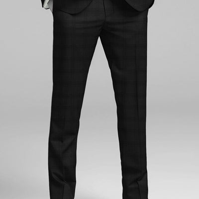 Napolean Brook Overcheck Black Wool Pants