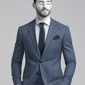 Napolean Canzo Glen Blue Wool Jacket