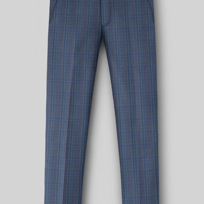 Napolean Canzo Glen Blue Wool Pants