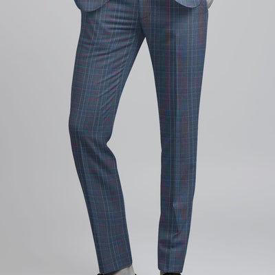 Napolean Canzo Glen Blue Wool Pants