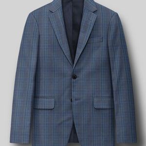 Napolean Canzo Glen Blue Wool Suit