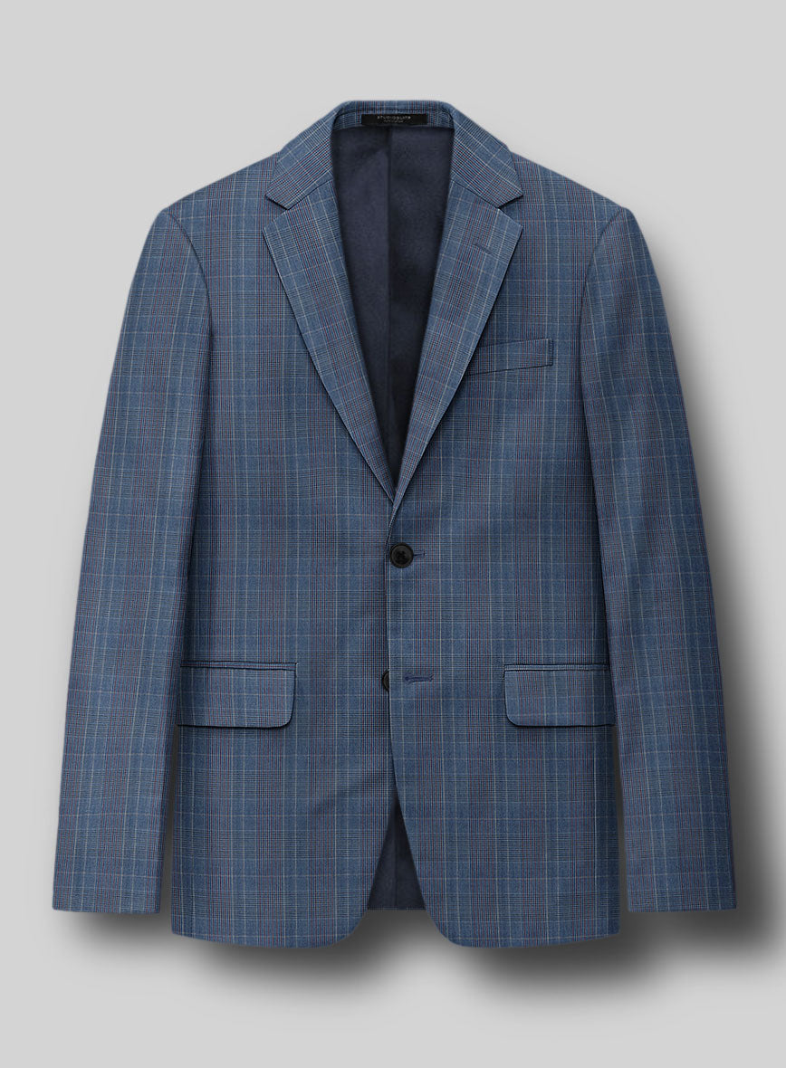 Napolean Canzo Glen Blue Wool Suit
