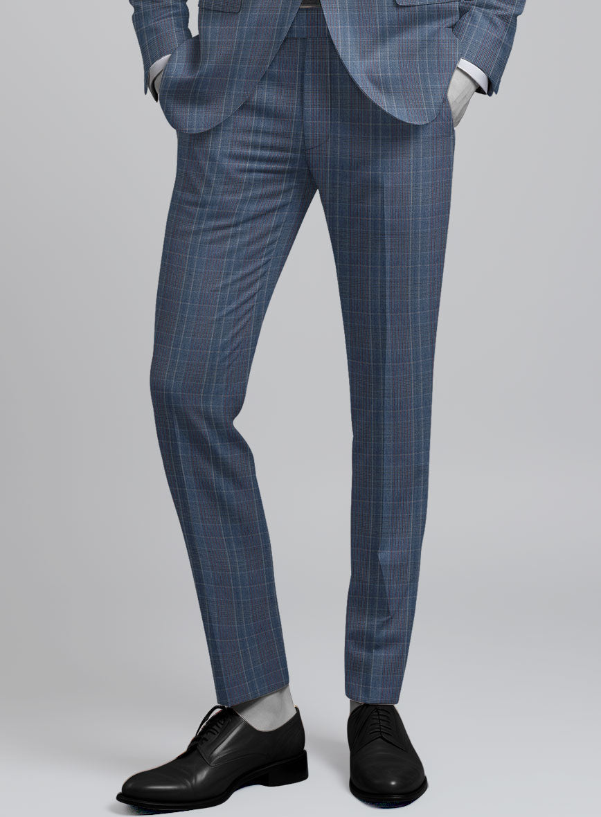 Napolean Canzo Glen Blue Wool Suit