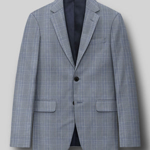 Napolean Canzo Glen Light Blue Wool Jacket