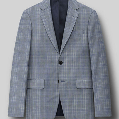 Napolean Canzo Glen Light Blue Wool Jacket