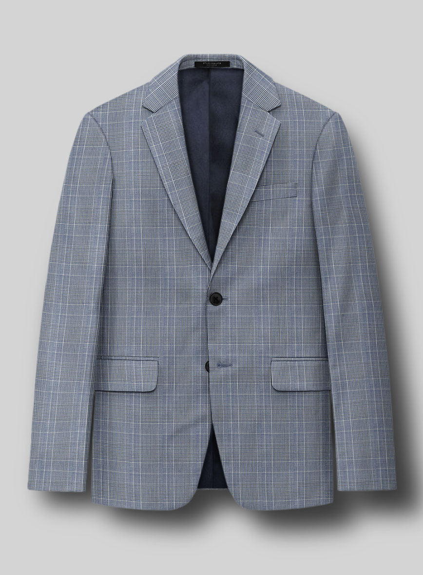 Napolean Canzo Glen Light Blue Wool Jacket