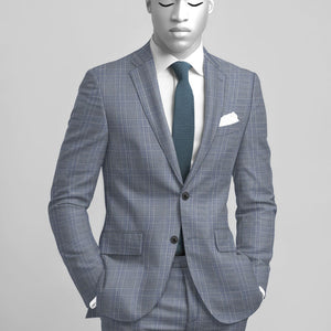 Napolean Canzo Glen Light Blue Wool Jacket