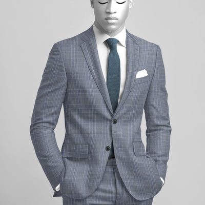 Napolean Canzo Glen Light Blue Wool Jacket
