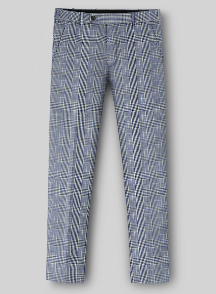 Napolean Canzo Glen Light Blue Wool Suit